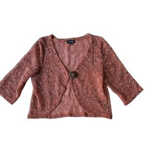 $5 FLASH SALE! Lightweight Shrug Topper in Fall Shades, Pumpkin Spice, L / XL